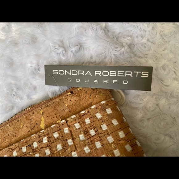 Clutch purse, Cork with leather and fabric details - Picture 3 of 6